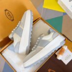 TODS托德斯24年最新爆款51K饼干鞋豆豆底拼色休闲运动鞋 浅蓝色 - 图片 4