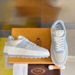 TODS托德斯24年最新爆款51K饼干鞋豆豆底拼色休闲运动鞋 浅蓝色 - 图片 3