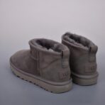 UGG羊毛一体迷你短靴 灰色 - 图片 2