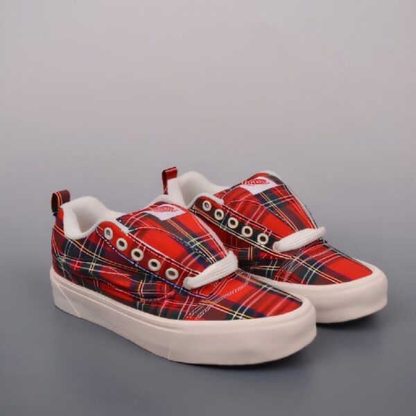 Vans Classics Knu Skool 苏格兰红格纹 厚鞋舌面包鞋