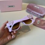 miumiu桃心墨镜 浅紫色 - 图片 4