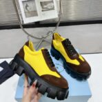 prada2024秋冬厚底乐福鞋新品黄色