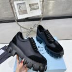 prada2024秋冬厚底乐福鞋新品黑色