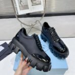 p家2024秋冬厚底乐福鞋新品黑色亮面 - 图片 4