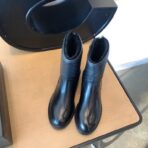 【GUCCI】经典后拉链毛里中靴骑士靴