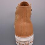 匡威  Converse All Star LIFT 厚底皮面鞋棕色 - 图片 4