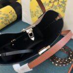 华伦天奴 Valentino Garavani Rockstud 粒面小牛皮托特包  棕色小号 - 图片 3