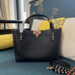 华伦天奴 Valentino Garavani Rockstud 粒面小牛皮托特包  黑色 小号