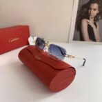 卡地亚（Cartier）C de Cartier 系列无框金属太阳镜 蓝色渐变镜片 - Imagem 3