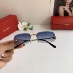 卡地亚（Cartier）C de Cartier 系列无框金属太阳镜 蓝色渐变镜片 - Imagem 2