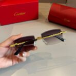 卡地亚（Cartier）Panthère 系列无框金色链条装饰渐变镜片太阳镜 - 图片 2