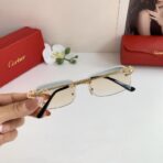 卡地亚（Cartier）无框金属链饰太阳镜  浅黄色 - 图片 3