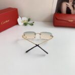 卡地亚（Cartier）无框金属链饰太阳镜  浅黄色 - 图片 2