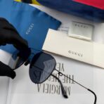 古驰（GUCCI）金属双梁复古飞行员框太阳镜 - Image 4