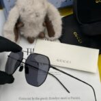 古驰（GUCCI）金属框多边形无框渐变镜片太阳镜 - Image 3