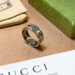 古驰（Gucci）Anger Forest系列银色调双G花纹戒指