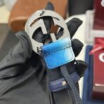 古驰（Gucci）Chroma 系列渐变蓝色 GG Monogram 涂层织物钯金色双 G 扣腰带 - Imagem 3