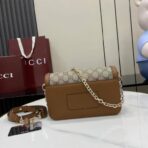 古驰（Gucci）GG Monogram pvc  双 G 标识啡胶棕色老花链条单肩包 - 图片 3