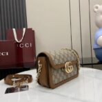 古驰（Gucci）GG Monogram pvc  双 G 标识啡胶棕色老花链条单肩包 - 图片 2
