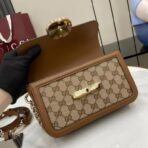 古驰（Gucci）GG Monogram pvc  双 G 标识帆布棕色老花链条单肩包 - 图片 3