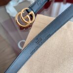 古驰（Gucci）双 G 压纹皮革金色双 G 扣腰带 - 图片 3