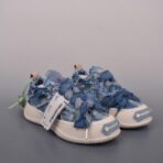 xVESSEL G.O.P. Low 系列厚底开口笑扎染牛仔休闲鞋（蓝白配色款）