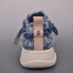 xVESSEL G.O.P. Low 系列厚底开口笑扎染牛仔休闲鞋（蓝白配色款） - Imagem 4