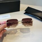 圣罗兰Kate 系列白色镜腿金色 YSL 标识装饰半框方形渐变太阳镜