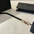 圣罗兰Kate 系列黑色镜腿金色 YSL 标识装饰半框方形渐变太阳镜 - 图片 4