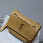 圣罗兰（Saint Laurent）Niki 中号黄棕色粒面小羊皮链条包 - 图片 4
