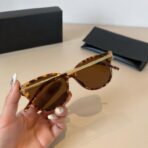 圣罗兰（YSL）玳瑁纹猫眼太阳镜 - Imagem 2