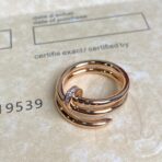 卡地亚钉子双圈头尾钻戒指