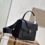 宝格丽 Serpenti East-West Maxi Chain 黑色都会小牛皮手提单肩包 - 图片 3