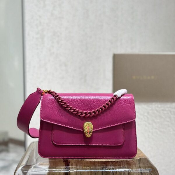 宝格丽 Serpenti Forever Maxi Chain 单肩斜挎包 粉