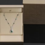 宝格丽（BVLGARI）Divas' Dream 系列 18K 白金祖母绿钻石扇形项链 - Imagem 2