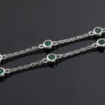 宝格丽（BVLGARI）Divas' Dream 系列 18K 白金祖母绿钻石扇形项链 - Imagem 3