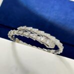 宝格丽（Bulgari）Serpenti Viper 系列 18K 白金满钻双圈手镯