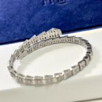 宝格丽（Bulgari）Serpenti Viper 系列 18K 白金满钻双圈手镯 - Imagem 4