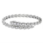 宝格丽（Bulgari）Serpenti Viper 系列 18K 白金满钻双圈手镯 - Imagem 2