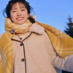 巴宝莉(Burberry) 全智贤同款双面格子围巾 梨梨黄 - Imagem 2