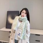 巴宝莉(Burberry) 全智贤同款双面格子围巾 浅绿色 - 图片 3