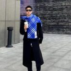 巴宝莉(Burberry) 全智贤同款双面格子围巾 浅蓝色 - 图片 2