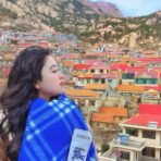 巴宝莉(Burberry) 全智贤同款双面格子围巾 浅蓝色 - 图片 4