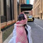 巴宝莉(Burberry) 全智贤同款双面格子围巾 粉色 - 图片 4