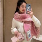 巴宝莉(Burberry) 全智贤同款双面格子围巾 粉色 - 图片 3