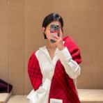 巴宝莉(Burberry) 全智贤同款双面格子围巾 红色