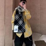 巴宝莉(Burberry) 全智贤同款双面格子围巾 黑色 - 图片 2