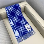 巴宝莉(Burberry) 双面格子围巾 蓝色 - 图片 4