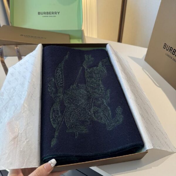 巴宝莉(Burberry) 双面秋冬围巾 蓝绿拼色