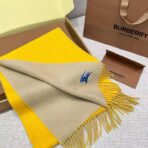 巴宝莉(Burberry) 双面素色马术骑士徽标刺绣长巾 黄色